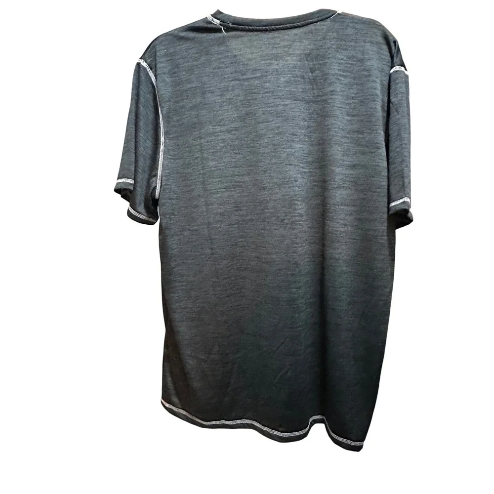 Adidas Golf Mens Large‎ Gray Heathered Short Sleeve Performance T-Shirt Logo